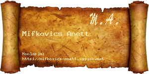 Mifkovics Anett névjegykártya