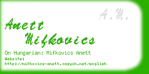anett mifkovics business card
